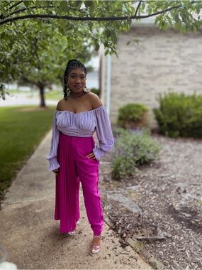 Wide Leg Women's Pants in Vibrant Magenta